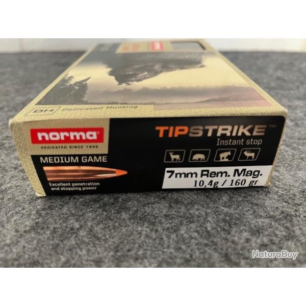 12 Balles NORMA 7 MM REMINGTON MAGNUM tipstrike