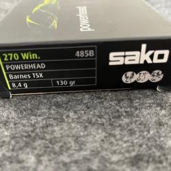 10 munitions SAKO POWERHEAD 270 Winchester