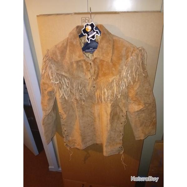 Chemise en peau dans le style des trappeurs amricains