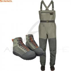 Pack waders SIMMS Tributary Basalt + chaussures caoutchouc