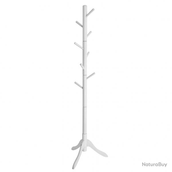 Portemanteau portant à vêtements en bois massif support sur pieds avec 8 crochets pour manteaux cha