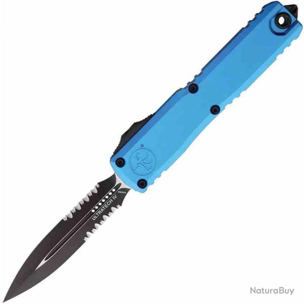 Couteau OTF Microtech Ultratech Gen IV Bleu Lame Acier M390MK Plaquettes Aluminium USA MCT112242BL -