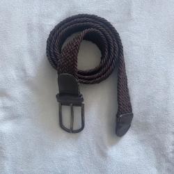 Ceinture tressée marron boucle métal gris foncé Taille 115 Nature et Découvertes neuve 115 cm·Neuve