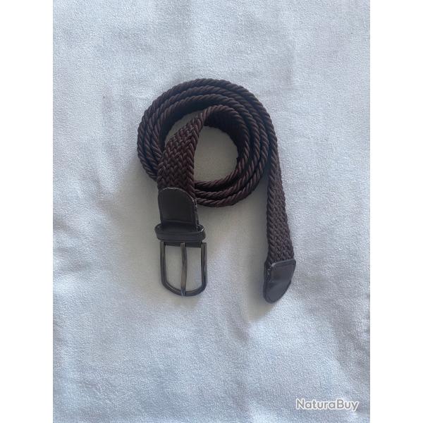 Ceinture tressée marron boucle métal gris foncé Taille 115 Nature et Découvertes neuve 115 cm·Neuve