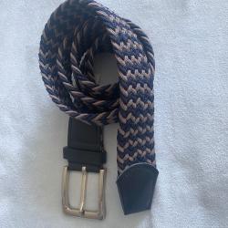 Ceinture tressé élastique marron/ marine neuve T 110 cm 110 cm·Neuf