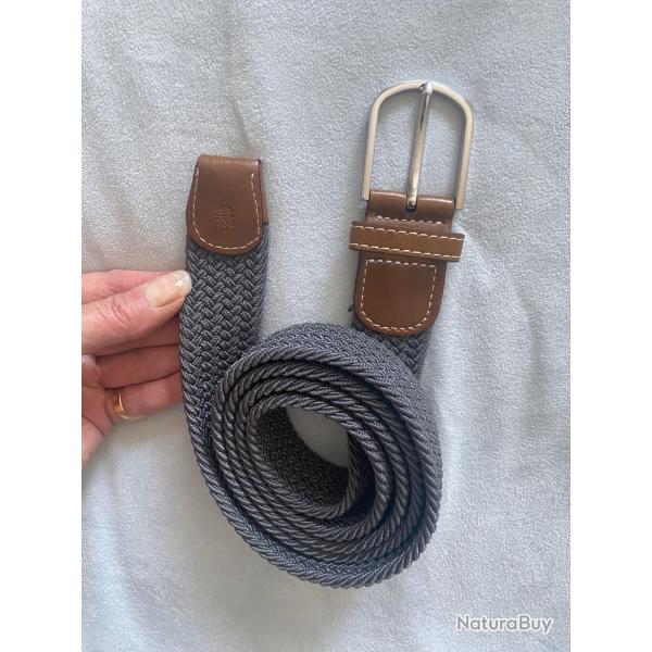 Ceinture tressée gris froid Taille 51/130 Nature et Découvertes neuve 130 cm·