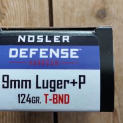 9mm Nosler defence 124gr bhg tipped - bte 20