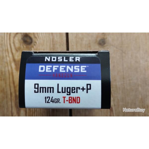 9mm Nosler defence 124gr bhg tipped - bte 20