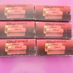 petit lot de cartouches 14 mm calibre 32  6 boites de 10