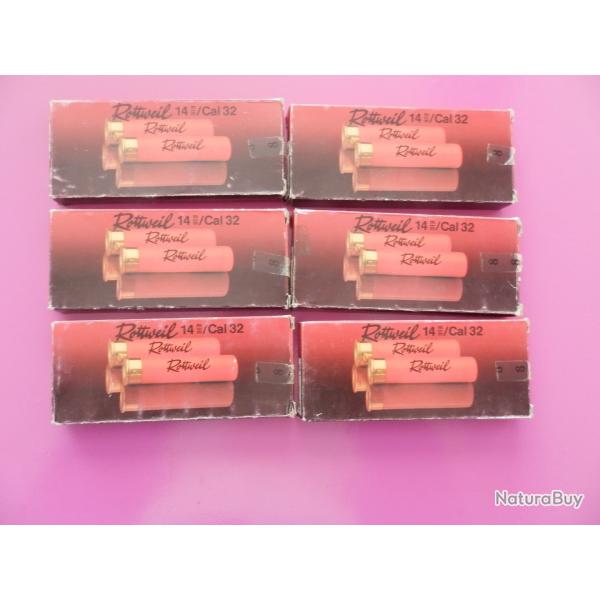 petit lot de cartouches 14 mm calibre 32  6 boites de 10