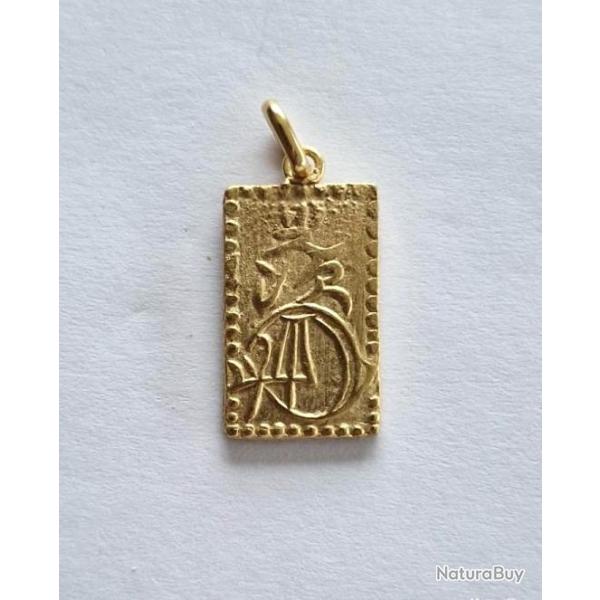 Unique pendentif en or massif JAPON - pice des annes 1860-1869
