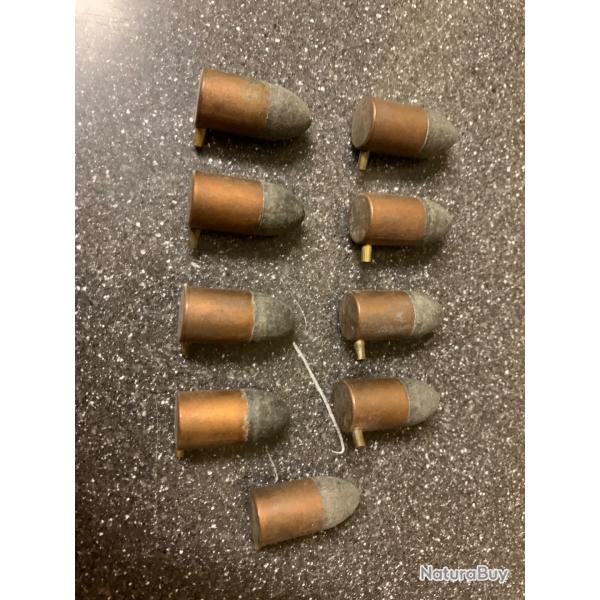 Lot munitions 12  broche pour revolver