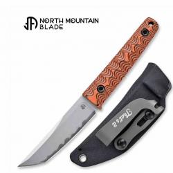 Couteau North Mountain Blade Chop Mini Orange Lame Acier SLD-MAGIC Manche G10 Étui Kydex NMB2416OR