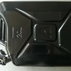 JERRICAN 20 litres - Type U.S.ARMY - Métal noir traité anti-rouille - Remise en mains propres