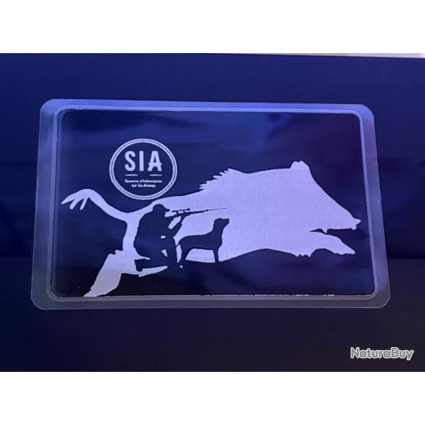Carte SIA chasseur ou tir sportif protection plastifi personnalisation au choix B