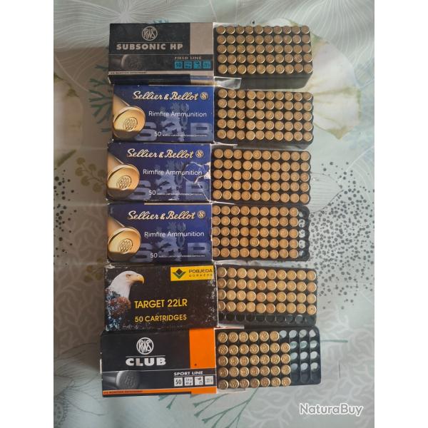 Lot de 22lr a 1 euros sans  prix de réserve
