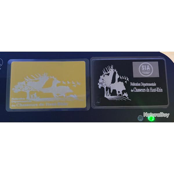 Carte SIA chasseur ou tir sportif protection plastifi personnalisation au choix protger
