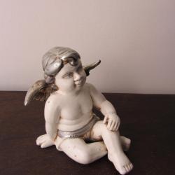 Statue ange en plâtre verni 1920-1930