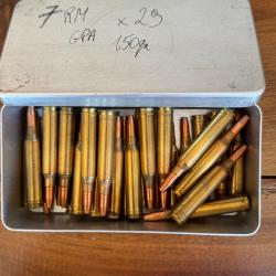 cartouches métalliques pour tir carabine, cal. 7RM Sologne GPA