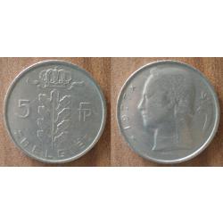 Belgique 5 Francs 1977 Piece Franc