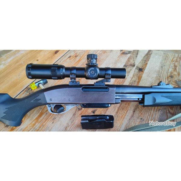 Carabine  pompe REMINGTON 7600 + lunette de battue + 2 chargeurs 1 SANS PRIX DE RSERVE