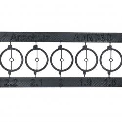 lot de 4 plaquettes d'inserts pour guidon Anschütz anneau central de 1.8 à 3.7mm