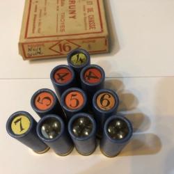 10 cartouches calibre 16 à Broche Plomb 4-5-6-7 et Chevrotines - Poudre Noire