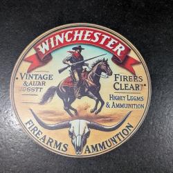 PLAQUE DECORATIVE ALUMINIUM VINTAGE WINCHESTER COW BOY DIAMETRE 200