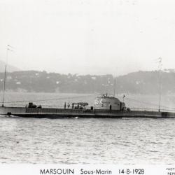 CPA - Marine de Guerre - Sous-Marin " MARSOUIN " 14-8-1928  N&deg;4118
