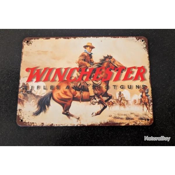 PLAQUE DECORATIVE ACIER VINTAGE WINCHESTER 200X140