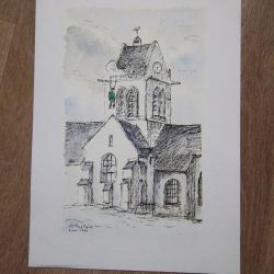 dessin 6 juin 1944 Sainte-Mère-Église parachutiste du bon côté !