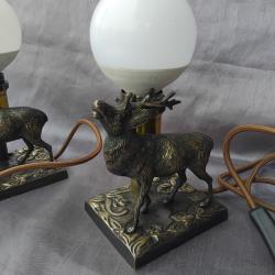 lampes de chevet cerf en bronze
