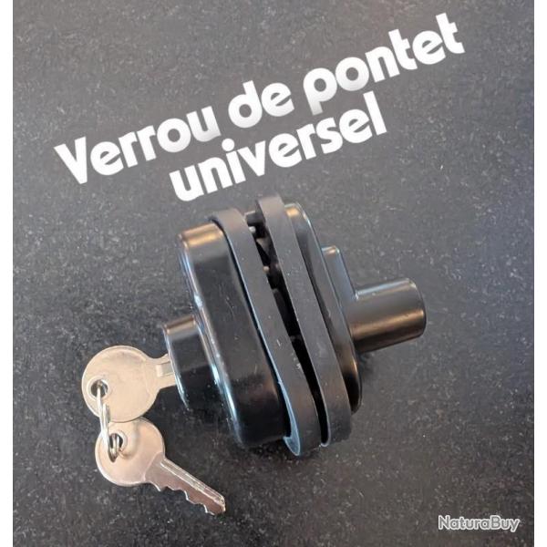 VERROU UNIVERSEL DE PONTET AVEC 2 CLES ET DES MACHOIRES NEOPRENE DE PROTECTION