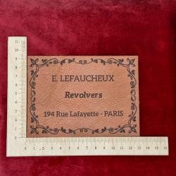 Etiquette en cuir pour coffret d'arme "LEFAUCHEUX" cadre arabesque
