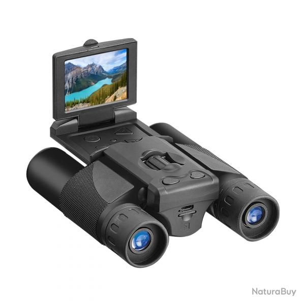 Jumelles 12x32 avec Caméra Intégrée Ecran LCD Photos Vidéos 1080p Observation  Faune et Voyage Noir