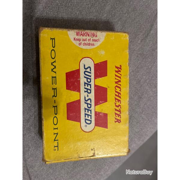 Boîte incomplète de cartouches WINCHESTER SUPER SPEED POWER POINT calibre 375 H&H magnum 16 pièces
