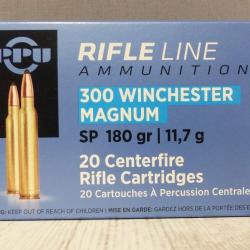 Munitions PPU 300 Win Mag, 180 gr SP