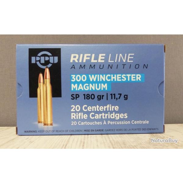 Munitions PPU 300 Win Mag, 180 gr SP