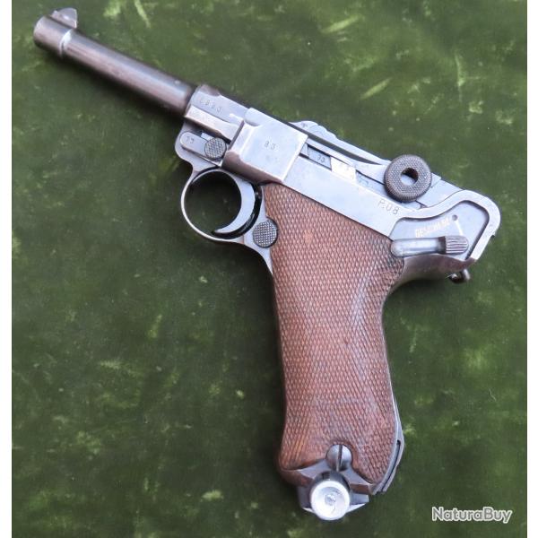 Pistolet P08 Fabrication Mauser code "byf" en 1942 mono matricule
