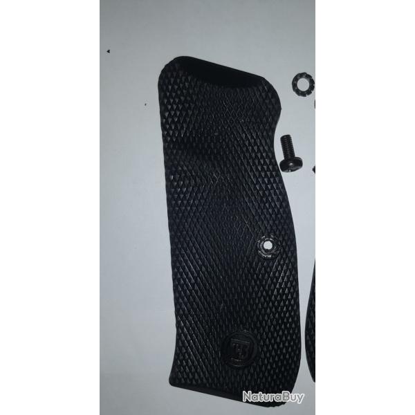 plaquette GAUCHE d'origine caoutchouc rigide CZ75, 85, Shadow SP01