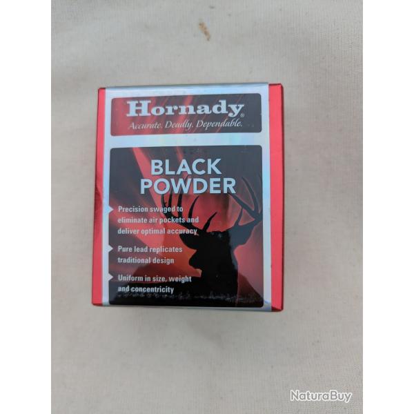 Balles ronde poudre noire Hornady cal.50