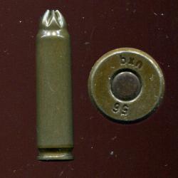 7.62 x 45 CZ - RARE cartouche à blanc - étui acier fermé en rosette 6 plis - marquage : bxn 56