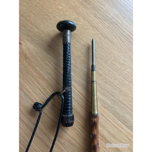 Makila de la maison CASSOU Bassussarry XIX eme avec inscription / INE BIDEKO LAGUNA