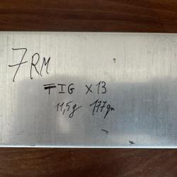 cartouches métalliques pour tir carabine, cal. 7RM, RWS TIG