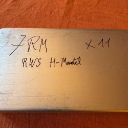 cartouches métalliques pour tir carabine, cal. 7RM, RWS T-Mantel