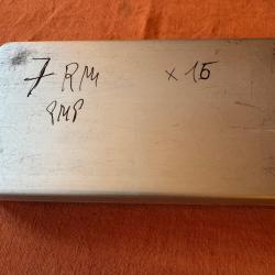 cartouches métalliques pour tir carabine, cal. 7RM, PMP Soft-Point