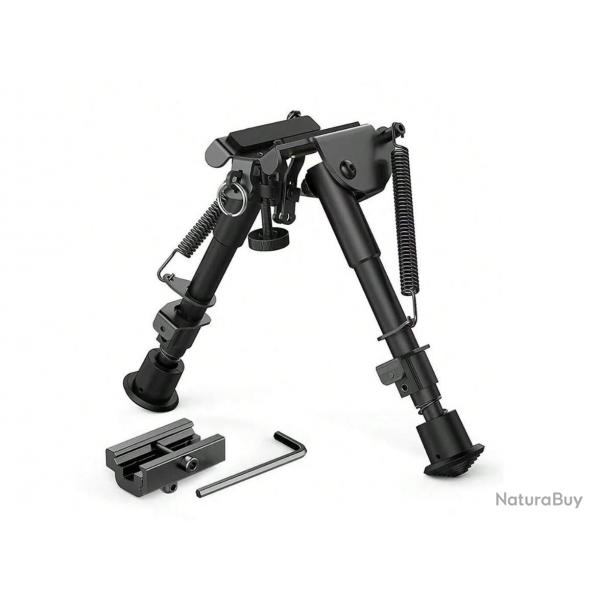 1€ sans prix de réserve - Bipied en aluminium à fixation Picatinny / Grenadière - 15 à 23cm