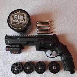 HDR 68 umarex T4E 16 joules lampe tactique laser,+4 barillets+rubber steel balls+devastators+4 CO2