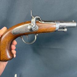 RARE PISTOLET À PERCUSSION D'OFFICIER DE GENDARMERIE MODÈLE 1836