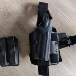 Holster Safariland mod. 6004 droitier + double poche 9mm pour Beretta 92f et MAS G1